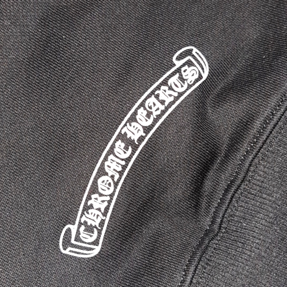 Chrome Hearts Horseshoe Floral Cross Sleve Zip Up Hoodie Black and White - Picture 4 of 7
